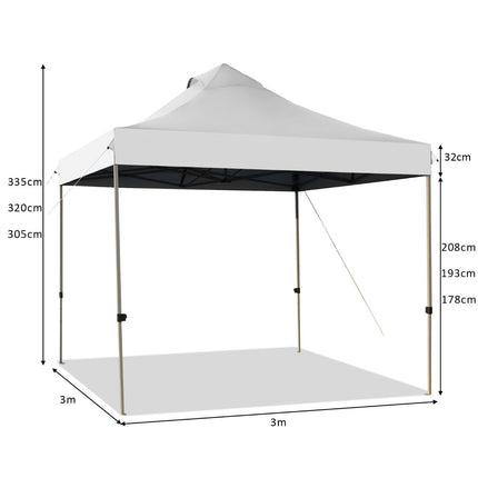 3 x 3 m gazebo folding gazebo waterproof stable winter party tent with carry bag on wheels white