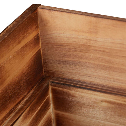 3x Wooden Square Plant Pots