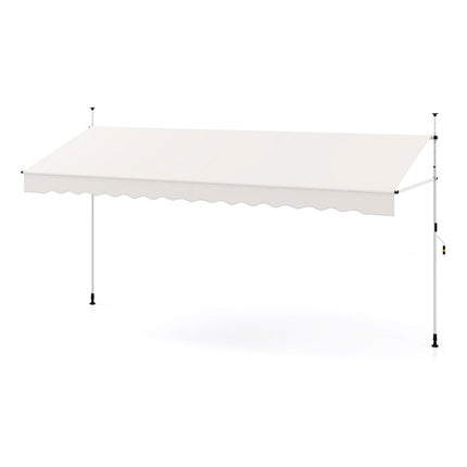 Copertina de balcon reglabilă de 400 cm, fără găurire, alb