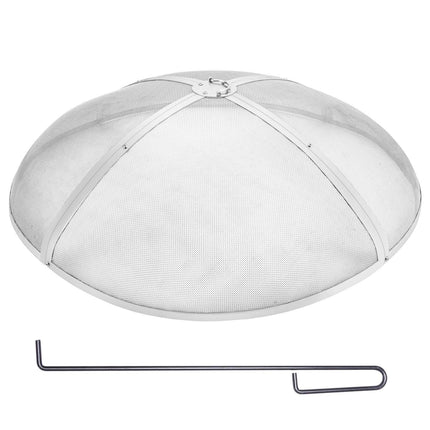 40 Inch Fire Pit Spark Screen, Stainless Steel, Ring Handle