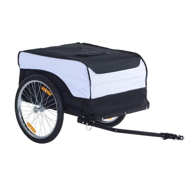 Capacitate de încărcare 40 kg, cărucior de mână, alb+negru, oțel Oxford, 140X77X65Cm