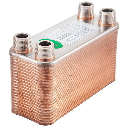 40-Plate Brazed Plate Heat Exchanger, 3/4 in MNPT, 316L
