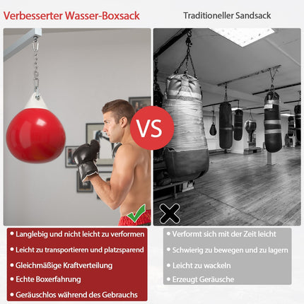 Sac de box umplut cu apă, 45 cm, cu lanț reglabil