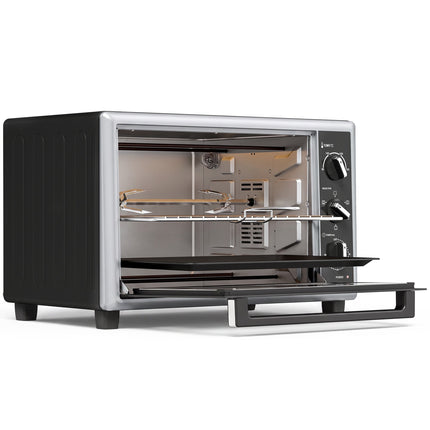 Mini cuptor de 46 l cu convecție, rotisor, temporizator, negru