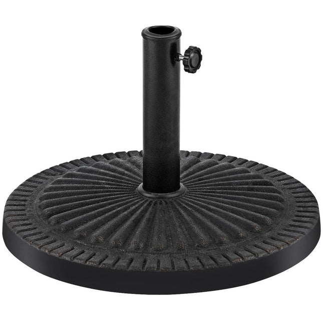 Baza de umbrelă de 49 cm Suport pentru umbrelă rotund robust, cu butonul de blocare Tijă groasă de fier