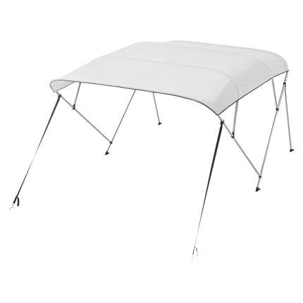 4 Bow Boat Bimini Top, 600D Polyester, Aluminum Frame, Grey 96 in