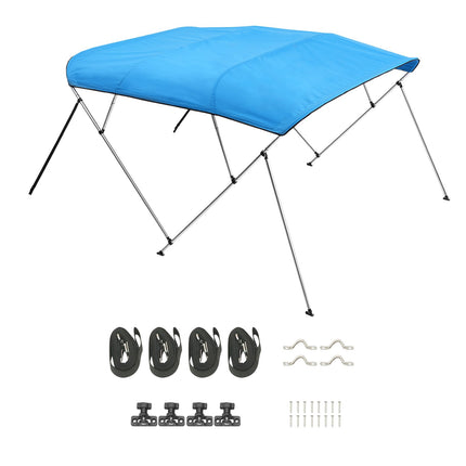 4 Bow Boat Bimini Top 96in, 600D, Aluminum Frame, UV Shade