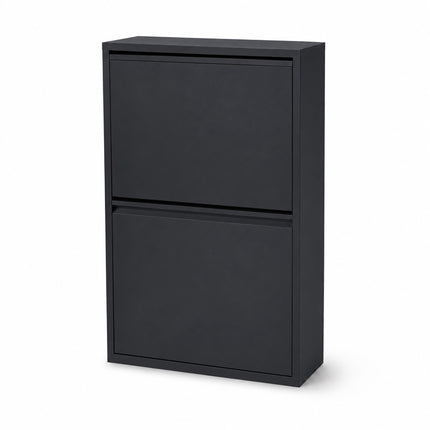 Coș de gunoi cu 4 compartimente, 4x18L, oțel negru