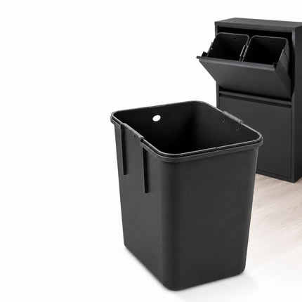 Coș de gunoi cu 4 compartimente, 4x18L, oțel negru