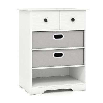 Comoda cu 4 sertare cu rafturi deschise, alb, 58x42x75 cm