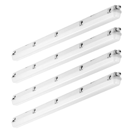 4FT LED Vapor Tight Light, 40-60W, 5000K, IP65, 4-Pack