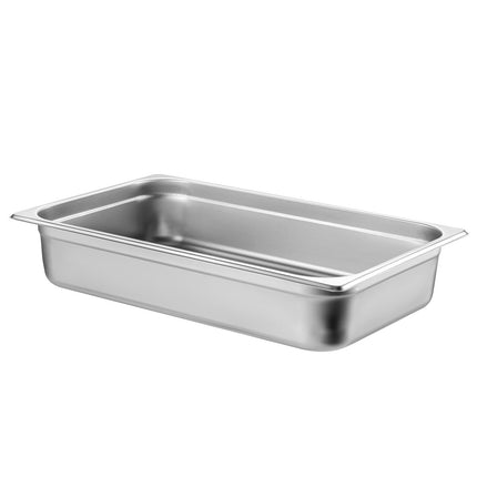 4-Pack Full-Size Stainless Steel Steam Table Pans, 4-Inch Deep, Lids