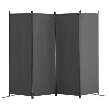4-Panel Room Divider, Folding Fabric Privacy Screen, Gray