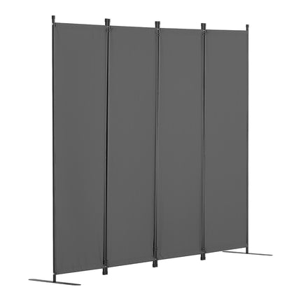 4-Panel Room Divider, Folding Fabric Privacy Screen, Gray