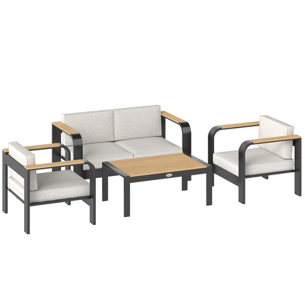 Set modular de mobilier de terasă cu 4 piese și scaune adânci