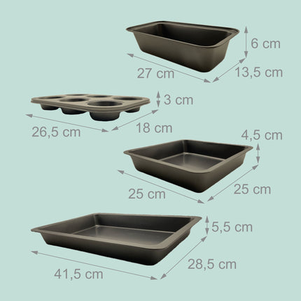 Set de 4 vase de copt antiaderente – oțel carbon