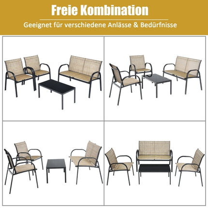 Set de mobilier de exterior din 4 piese cu canapea, scaune și masă