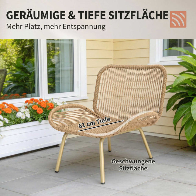 Set de mobilier de grădină din ratan, format din 4 piese, cu perne