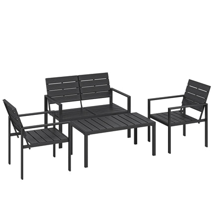 Set de mobilier de terasă HDPE rezistent la intemperii, format din 4 piese