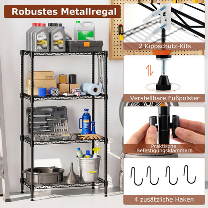 Raft metalic reglabil cu 4 niveluri – rezistent