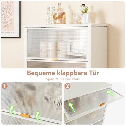 Raft de bucătărie cu 4 niveluri, cu roți și uși pliante