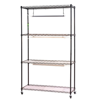 4-Tier Plant Stand with Full-Spectrum Grow Lights, Wheels