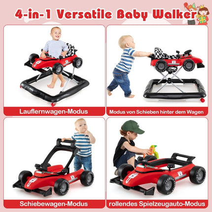 Trombător pentru copii reglabil 4 în 1 - Design roșu pentru mașină