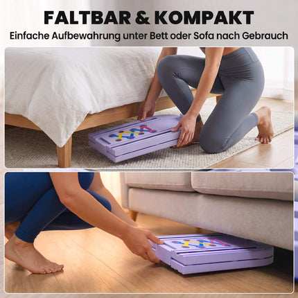 Set de placă Pilates pliabilă 4 în 1 cu benzi de rezistență