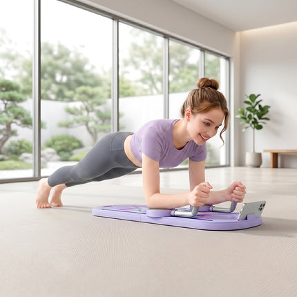 Set de placă Pilates pliabilă 4 în 1 cu benzi de rezistență