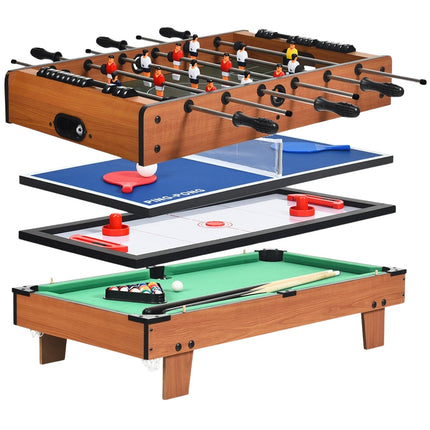 Masa de joc 4-in-1: Foosball, Biliard, Tenis de Masa, Hochei