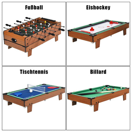 Masa de joc 4-in-1: Foosball, Biliard, Tenis de Masa, Hochei