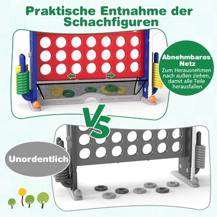 Set de joc Giant Connect 4 în 1 cu baschet, aruncare inele, golf