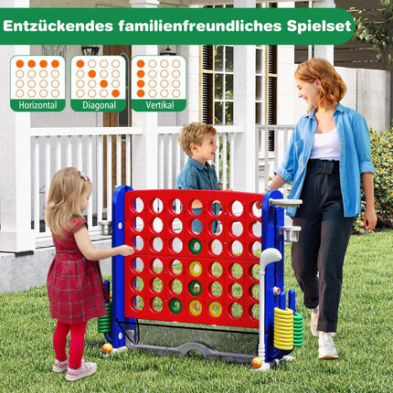 Set de joc Giant Connect 4 în 1 cu baschet, aruncare inele, golf