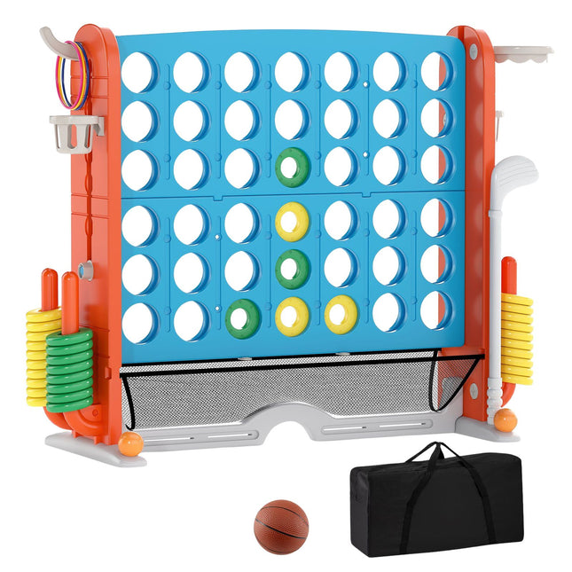 Set de jocuri Jumbo 4 în 1: Connect 4, Baschet, Aruncarea inelelor, Golf