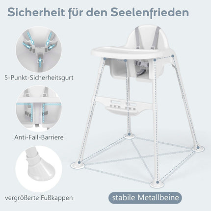 Scaun inalt 4 in 1 scaun inalt pentru bebelusi cu tava detasabila scaun inalt pentru bebelusi alb