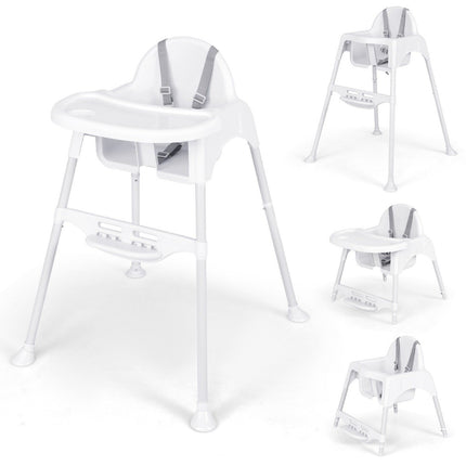 Scaun inalt 4 in 1 scaun inalt pentru bebelusi cu tava detasabila scaun inalt pentru bebelusi alb