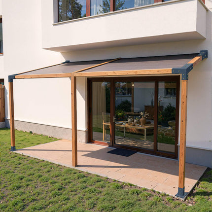 4x4 3-Way Slanted Pergola Brackets Kit with Bases, 2-Pack