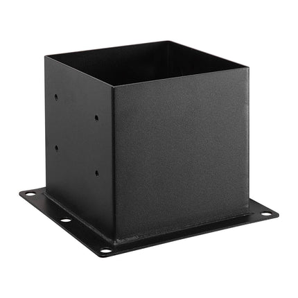 4x4 Post Base Brackets, 8-Pack Carbon Steel, Black