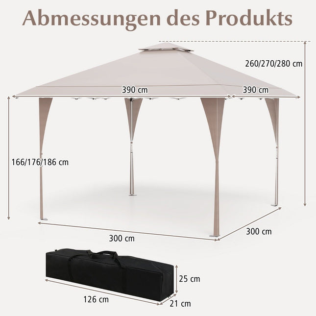 Pavilion Pop-Up reglabil de 4 x 4 m cu cadru metalic