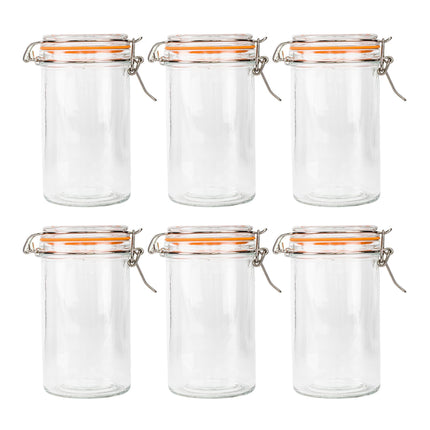 Borcane de sticlă pentru conservare de 500 ml cu capac, set de 6