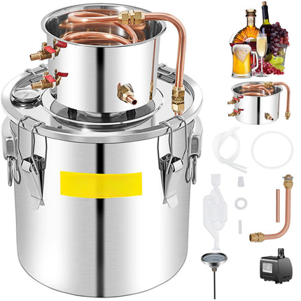 50L Alcohol Still, Stainless Steel with Condenser, Thermometer