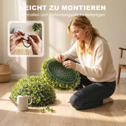 Set de 2 bile artificiale din eucalipt, 52 cm, rezistente la UV