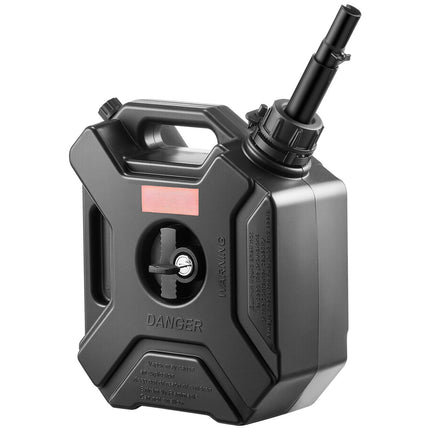 5L Gas Can with Spout and Lockable Bracket, Black