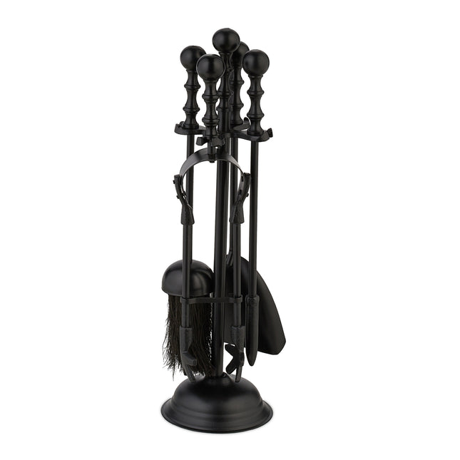 Set de instrumente pentru șemineu din metal negru din 5 piese