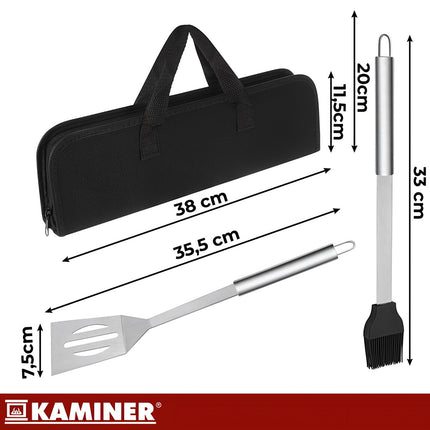 Set de 5 scule pentru grătar din oțel inoxidabil cu cutie