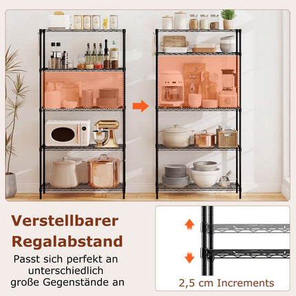 Raft metalic reglabil cu 5 niveluri – rezistent