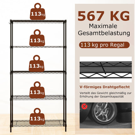 Raft metalic reglabil cu 5 niveluri – rezistent