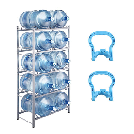 5-Tier Water Jug Holder Rack, Double Row, 10 Bottles