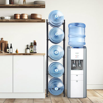 5-Tier Water Jug Holder Rack, Holds 5 Gallon Bottles