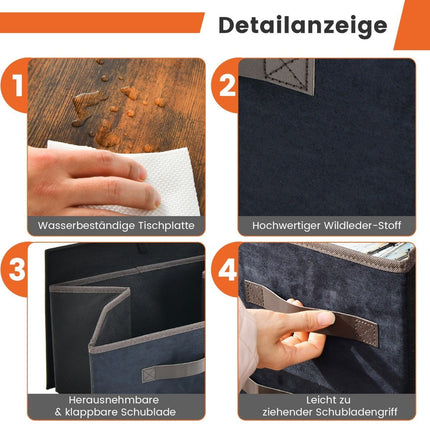 Bufetă cu 5 sertare cu sertare din material textil comodă din material textil cu raft și protecție împotriva înclinării 84 x 30 x 85 cm